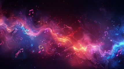 Vibrant Background With Music Notes