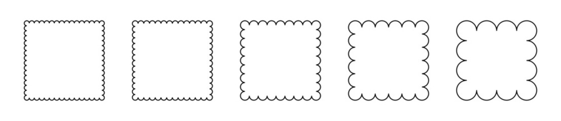 Frame round shapes set. Frames circle style vector collection.