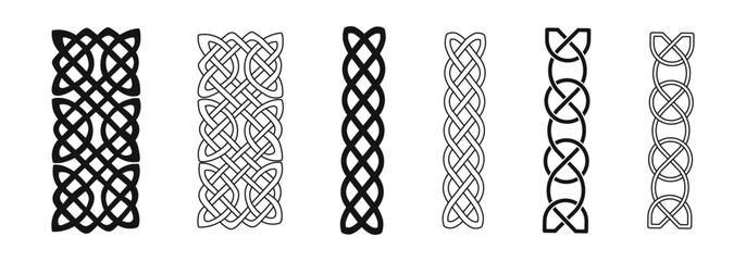 Scandinavian ornament collection. Celtic tribal ornaments vector set.