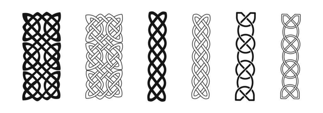 Fototapeta Scandinavian ornament collection. Celtic tribal ornaments vector set.