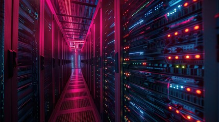 Rack Server on server room Data center, server room security, data center server, web host warehouse data server cabinets network storage database.