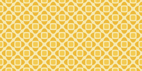 Fototapeta premium Abstract floral seamless pattern. Yellow, white. Vector illustration. Botanical texture. Symmetrical floral ornament. Design for textile fabric, wrapping paper, background, wallpaper, cover.