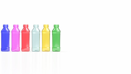 The plastic bottle for eco or product concept 3d rendering.