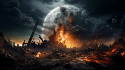 Moon hit the earth in apocalyptic scene 4