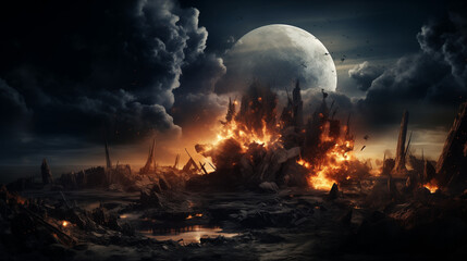 Moon hit the earth in apocalyptic scene 2
