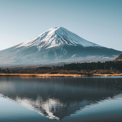 Majestic Mount Fuji Reflected in Tranquil Waters