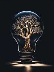 Lightbulb Filament Morphing into Elaborate Tree