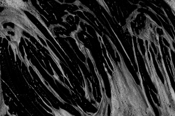 Soap foam, lather isolated on black, with clipping path, texture and background	