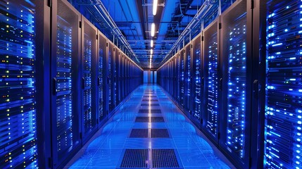 Rack Server on server room Data center, server room security, data center server, web host warehouse data server cabinets network storage database.