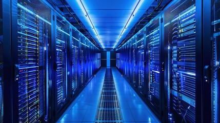 Rack Server on server room Data center, server room security, data center server, web host warehouse data server cabinets network storage database.