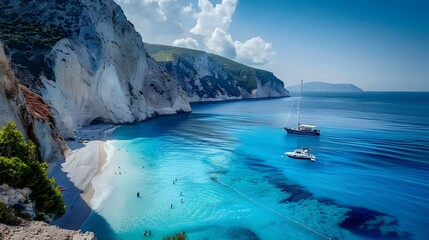 Beaches and bays of the Mediterranean coast of Greece