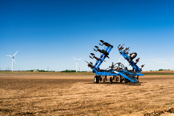 combine harvester working in a field
