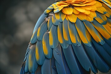 Blue and Gold Macaw wing feathers
