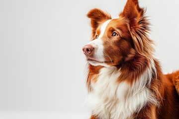 Mystic portrait of Border Collie, Isolated on white background