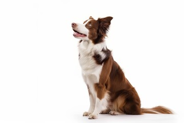 Mystic portrait of Border Collie, Isolated on white background