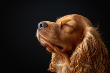 Mystic portrait of Cocker Spaniel, Isolated on white background