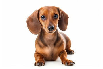 Mystic portrait of Dachshund, full body shot, Isolated on white background