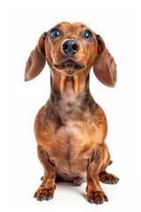 Mystic portrait of Dachshund, full body View, Isolated on white background