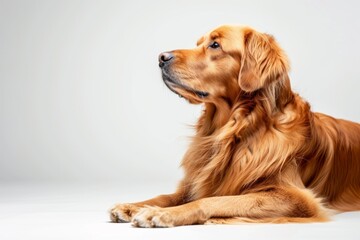 Mystic portrait of Golden Retriever, Isolated on white background