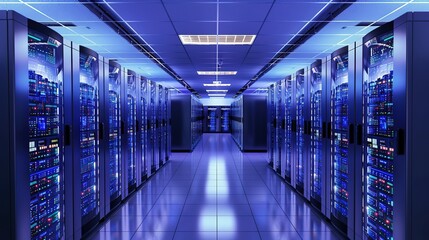 Fototapeta premium Data Center Server Room, fiber optic, data center server, data center cloud, data center construction, data center abstract, data center server,