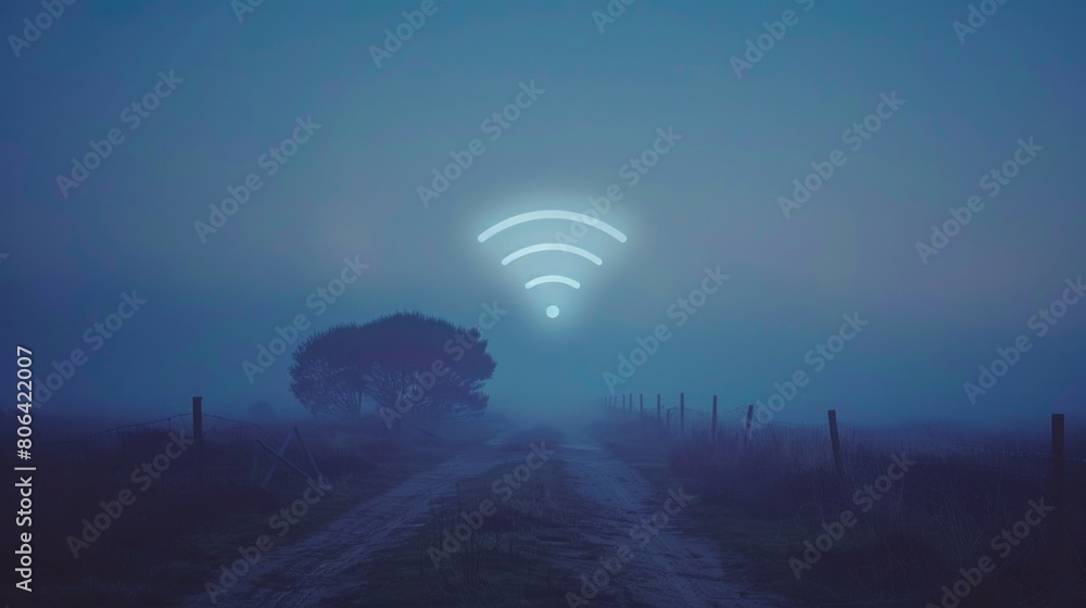 Poster against a backdrop of emptiness, the essence of connectivity is encapsulated in a single network ico