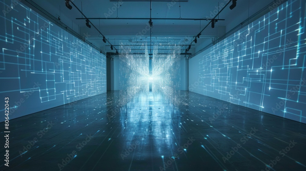 Poster against a canvas of emptiness, the presence of a network icon resonates with the pulse of digital co