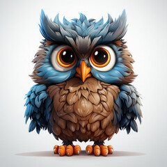 Watercolor Frostbite owl, clipart Illustration, Generative Ai