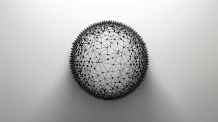 Against a minimalist backdrop, the intricate design of a network icon evokes the complexity of modern communication.