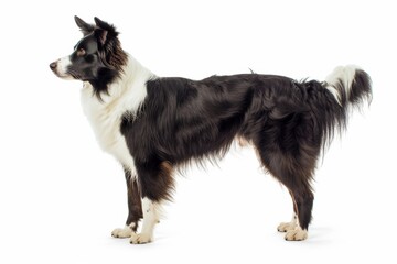 Fototapeta premium the beside view Border Collie dog standing, left side view, 