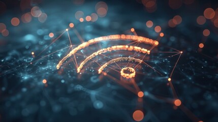 Sparse elements of design accentuate the prominence of a network icon, reflecting the essential nature of connectivity.