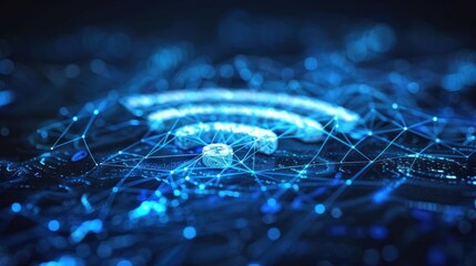 Sparse elements of design accentuate the prominence of a network icon, embodying the essence of digital communication.