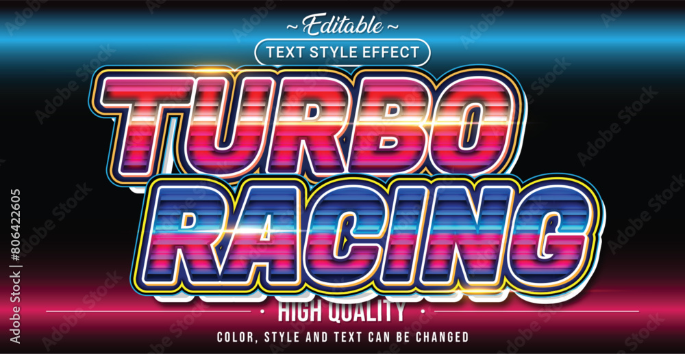 Poster Editable text style effect - Turbo Racing text style theme.