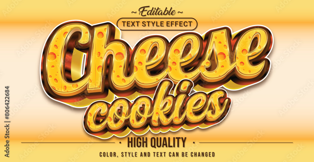 Poster Editable text style effect - Cheese Cookies text style theme.