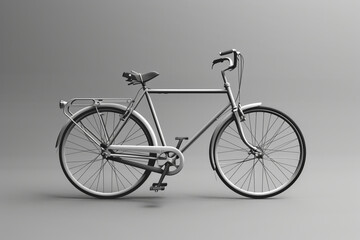 Classic Vintage Bicycle on a Grey Backdrop, Studio Shot with Minimalist Aesthetics and Elegant Design.