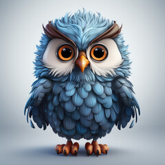 Fototapeta premium Watercolor Frostbite owl, clipart Illustration, Generative Ai