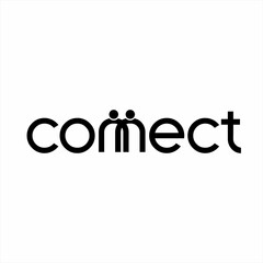 "Connect" text logo design with the human symbol on the letter N.