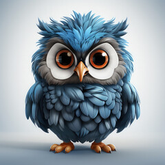 Obraz premium Watercolor Frostbite owl, clipart Illustration, Generative Ai