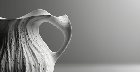 Intriguing Abstract Sculpture with Porous Texture and Elegant, Flowing Design.