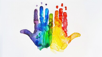 Watercolor handprints in diverse colors for World Autism Awareness Day