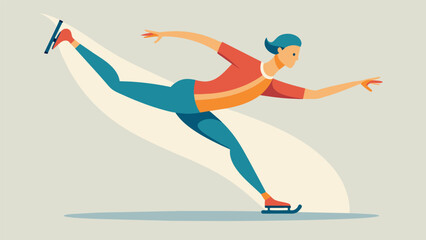 Rotating with effortless grace the skaters spin is a testament to their years of training and dedication to their craft.. Vector illustration