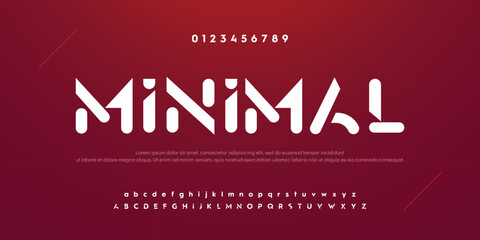 Design Modern abstract digital alphabet font. Minimal technology typography, Creative urban sport fashion futuristic font and with numbers. vector illustration.