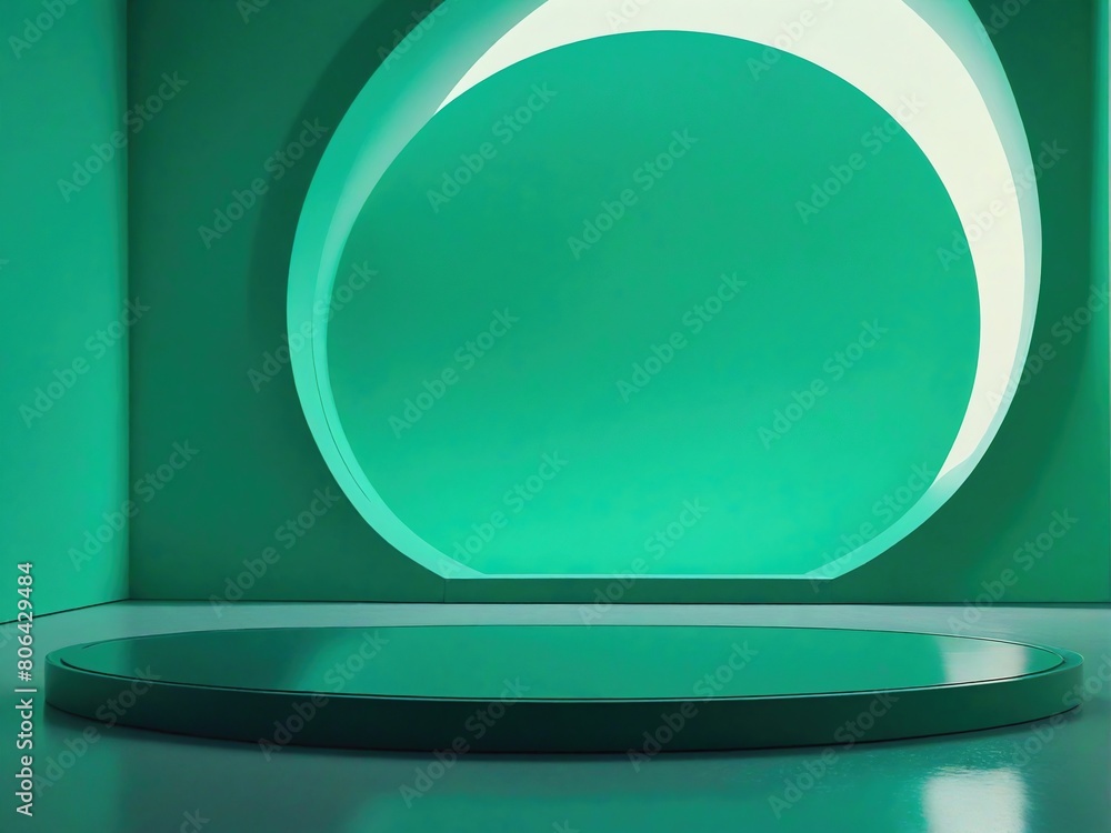 Wall mural empty round shelf