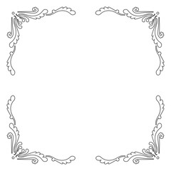 Filigree ornate decorations for corners in square format vector