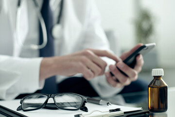 Doctor working in the clinic consults the patient
