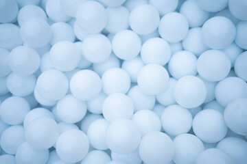 Many blue plastic balls for dry pool in amusement park
