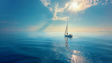 Majestic Sailboat Drifting