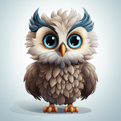 Fototapeta premium Watercolor Nimbus owl, clipart Illustration, Generative Ai