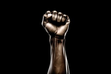 African American raised fist. Symbol of strength