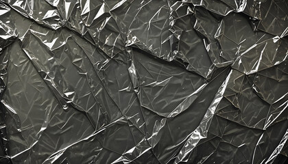 Minimalistic transparent plastic texture on black background