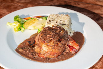Fillet mignon with mushroom sauce